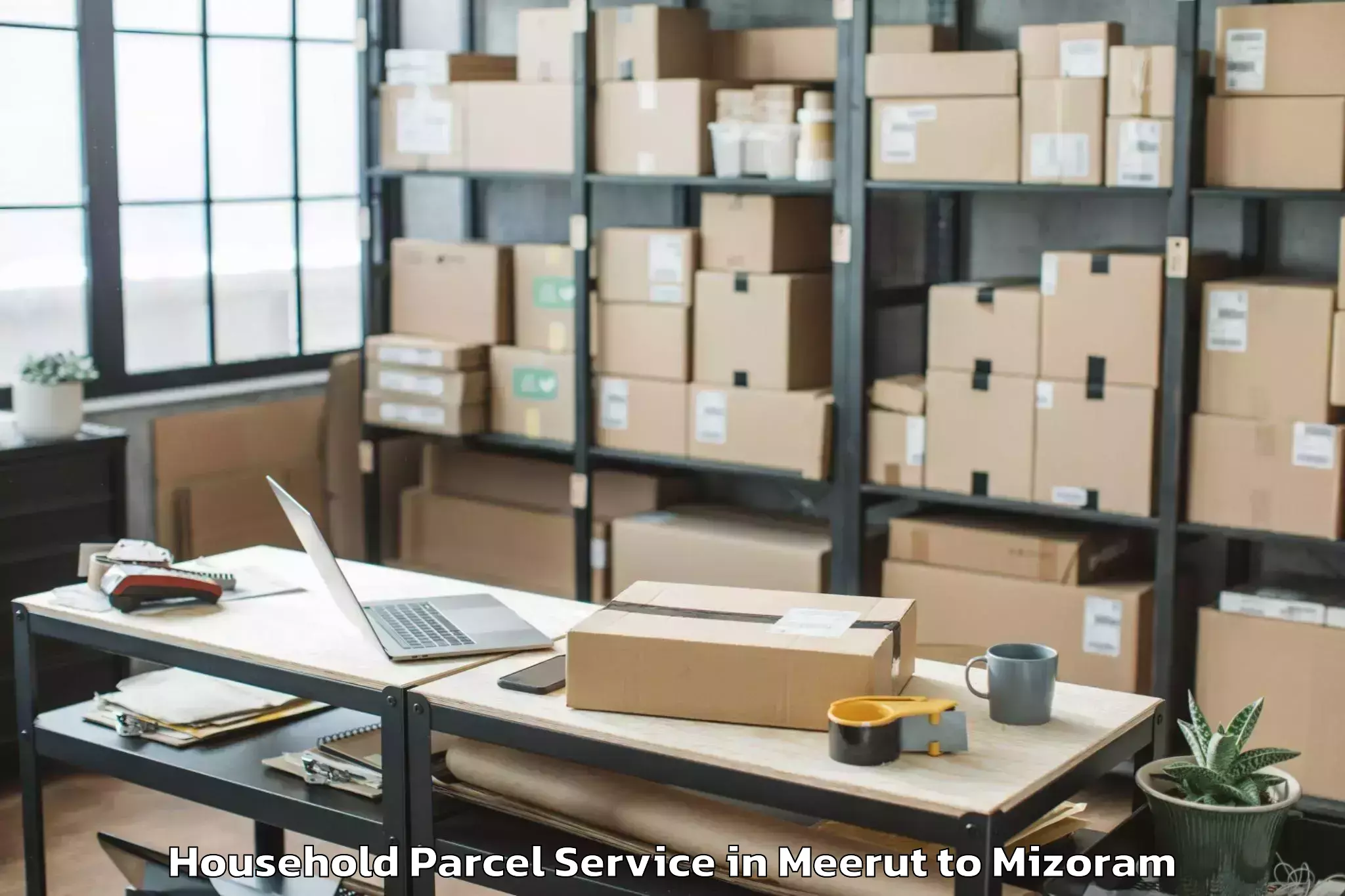 Top Meerut to Mizoram Household Parcel Available